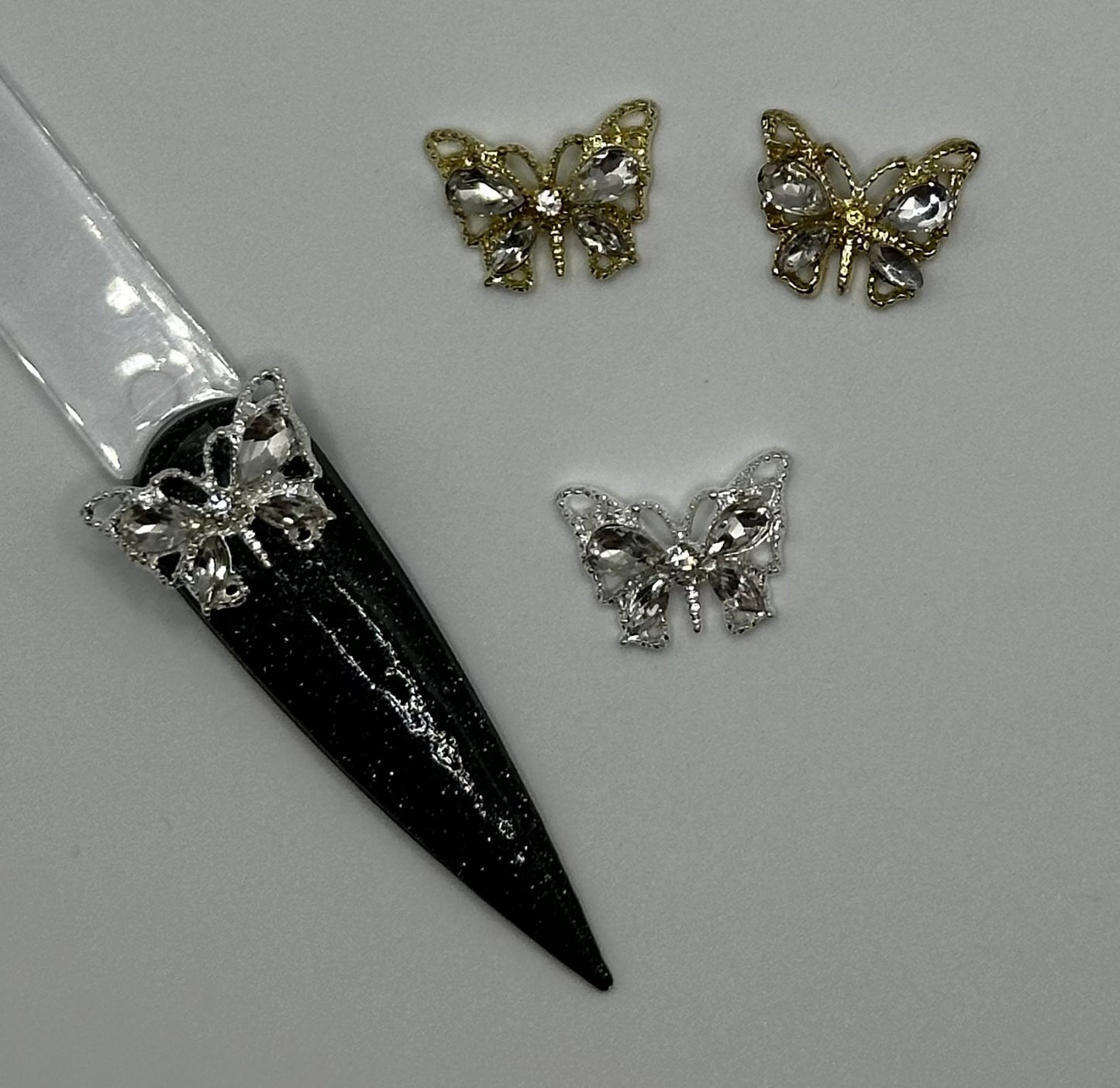 Butterflies (gold & silver) (bling)