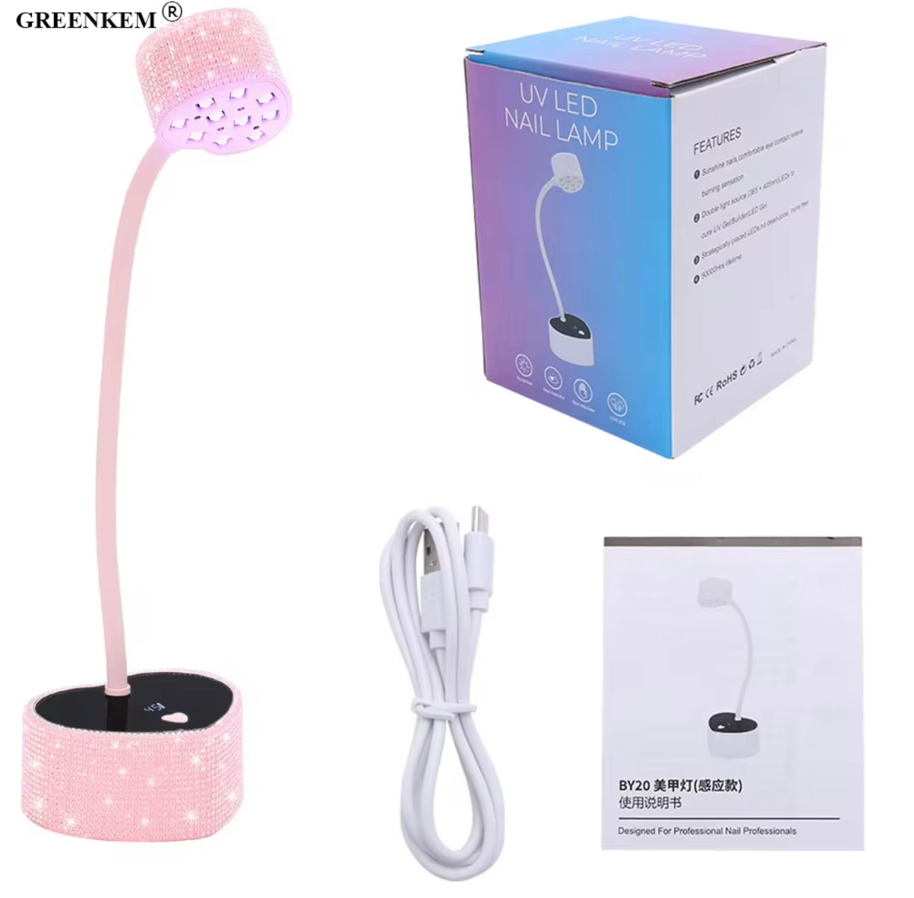 LED Heart Shaped Bling Curing Lamp
