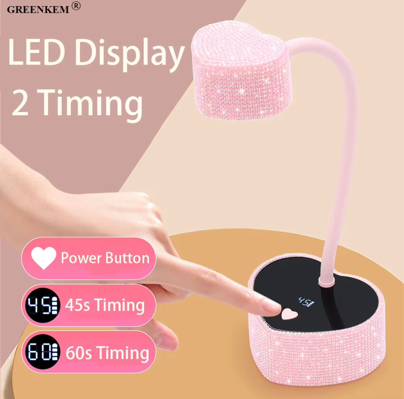 LED Heart Shaped Bling Curing Lamp